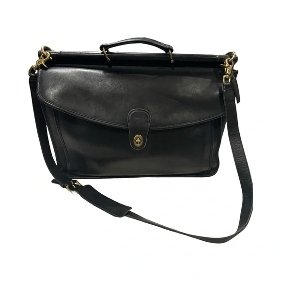 Coach | Bags | Coach Vintage 9s Black Leather Beekman Messenger